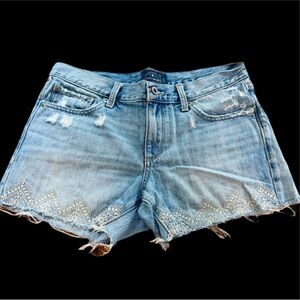 Lucky Brand Denim Shorts with Embroidery Trim